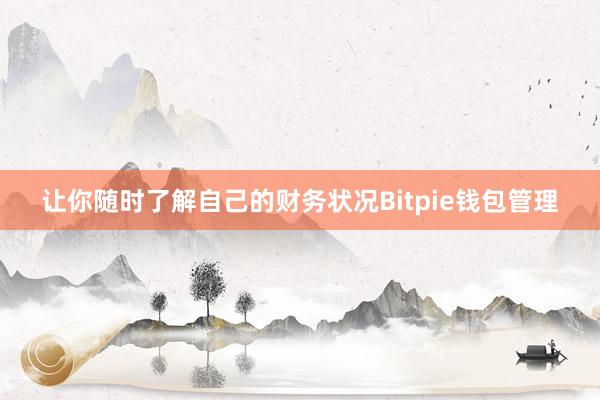 让你随时了解自己的财务状况Bitpie钱包管理