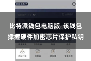 比特派钱包电脑版  该钱包撑握硬件加密芯片保护私钥